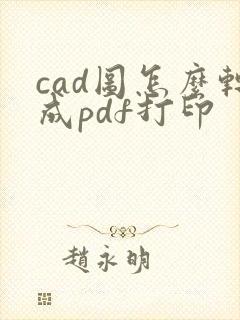 cad图怎么转成pdf打印