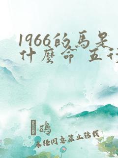1966的马是什么命 五行属什么