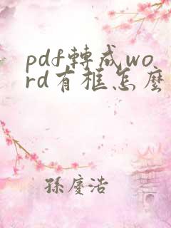 pdf转成word有框怎么处理