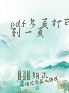 pdf多页打印到一页