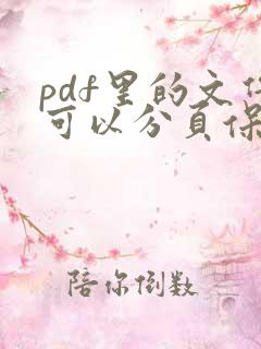 pdf里的文件可以分页保存吗