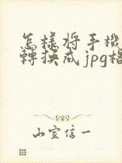 怎样将手机照片转换成jpg格式