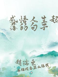 感悟人生起起落落的句子