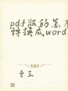 pdf版的怎么转换成word