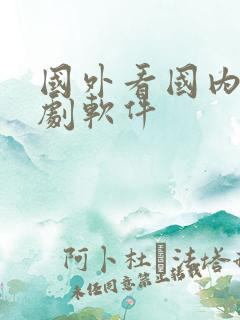 国外看国内电视剧软件