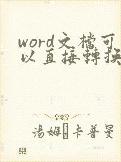 word文档可以直接转换为ppt吗