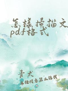 怎样扫描文件成pdf格式