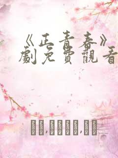 《正青春》电视剧免费观看全集完整版