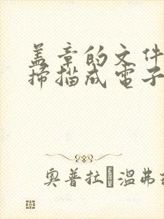 盖章的文件如何扫描成电子版