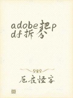 adobe把pdf拆分