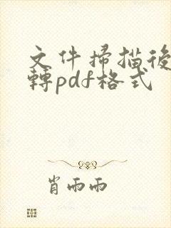 文件扫描后如何转pdf格式