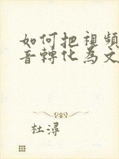 如何把视频的声音转化为文字