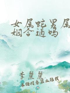 女属蛇男属马婚姻合适吗