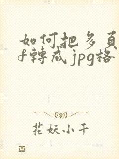 如何把多页pdf转成jpg格式