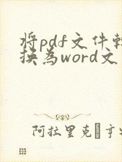 将pdf文件转换为word文件