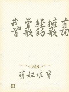 我曾经拥有是哪首歌的歌词
