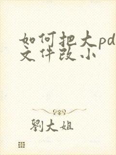 如何把大pdf文件改小