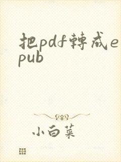 把pdf转成epub