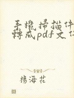 手机扫描件怎么转成pdf文件