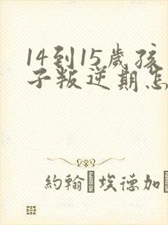 14到15岁孩子叛逆期怎么办