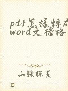 pdf怎样转成word文档格式