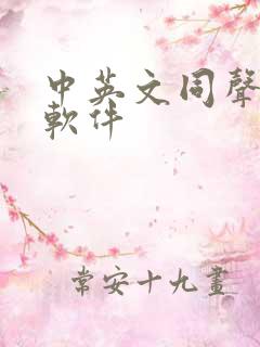 中英文同声翻译软件