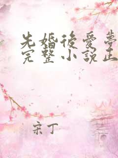 先婚后爱梦筱二完整小说正确顺序