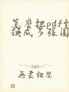 怎么把pdf转换成多张图片
