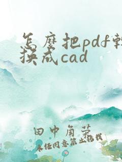 怎么把pdf转换成cad