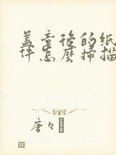盖章后的纸质文件怎么扫描成电子版