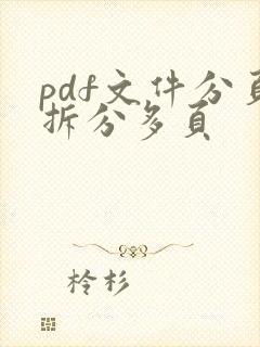 pdf文件分页拆分多页