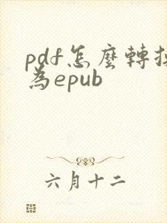 pdf怎么转换为epub