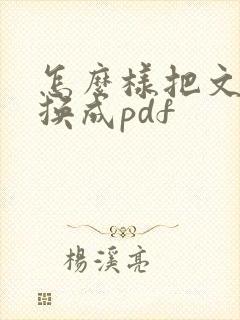 怎么样把文件转换成pdf