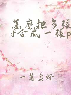 怎么把多张pdf合成一张pdf