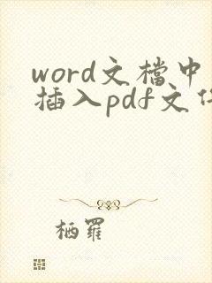 word文档中插入pdf文件