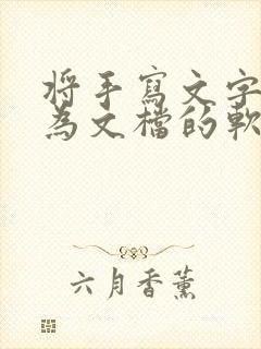 将手写文字转化为文档的软件