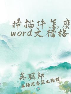 扫描件怎么转成word文档格式