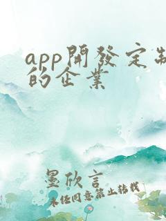 app开发定制的企业