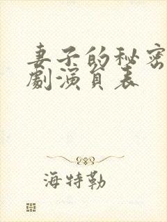 妻子的秘密电视剧演员表