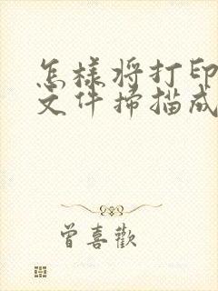 怎样将打印好的文件扫描成pdf