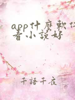 app什么软件看小说好