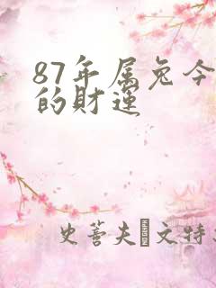 87年属兔今年的财运
