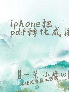 iphone把pdf转化成图片