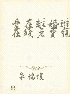 爱在离婚进行时在线免费观看