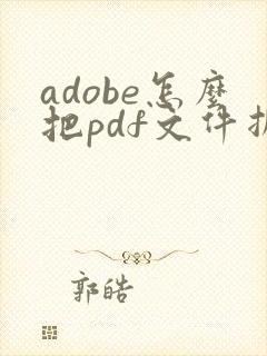 adobe怎么把pdf文件拆分成几个小文件