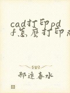 cad打印pdf怎么打印成黑白的