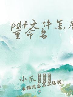 pdf文件怎么重命名
