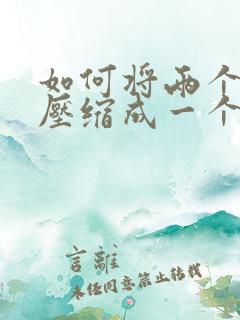 如何将两个文件压缩成一个压缩包