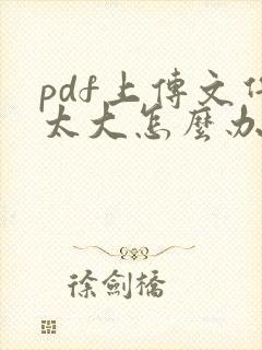 pdf上传文件太大怎么办