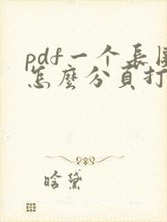 pdf一个长图怎么分页打印